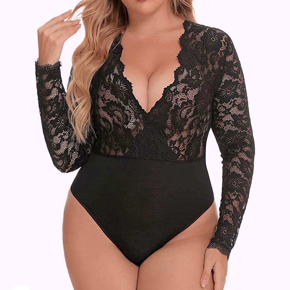 Black lace bodysuit